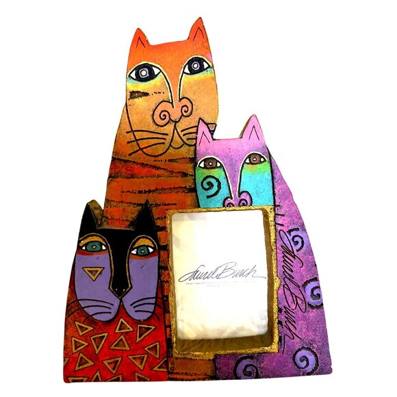 Laurel Burch Cat Design Wooden Picture Frame - Picture 1 of 8